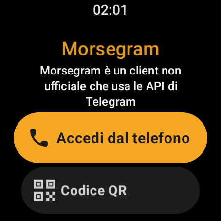Morsegram su un orologio Wear OS